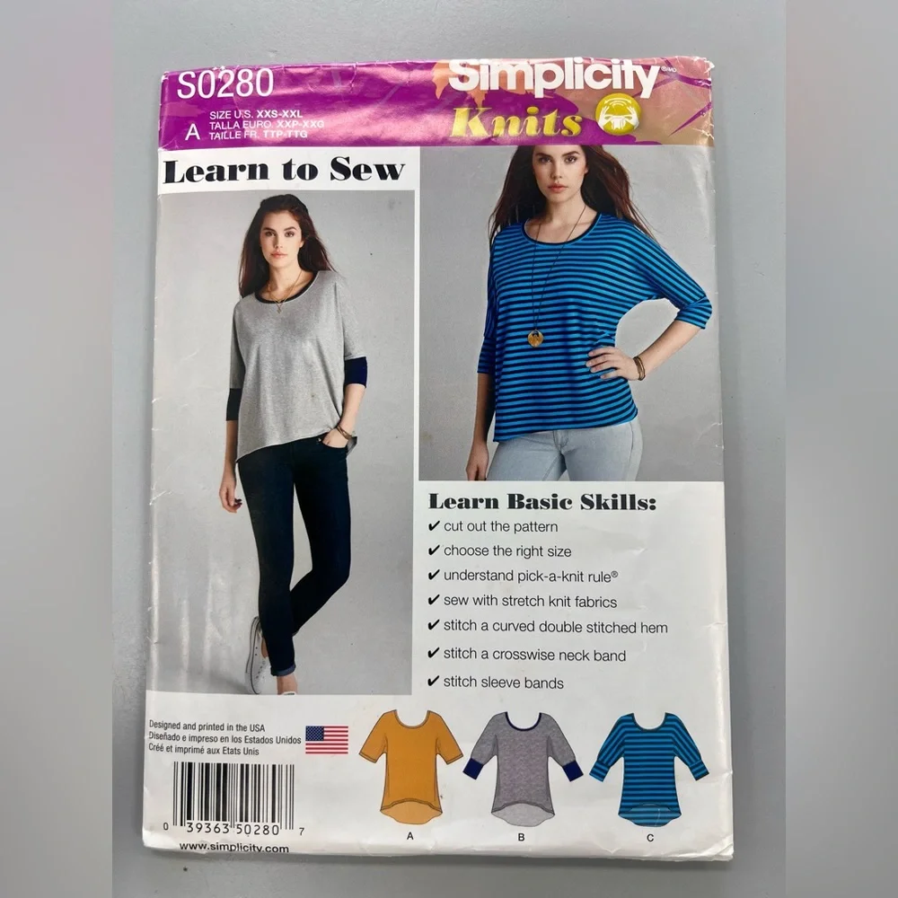 Simplicity Knit Top Pattern - Picture 1 of 3